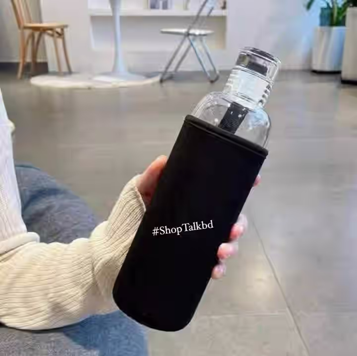 Transparent Glass Water Bottle  – Portable Drinkware