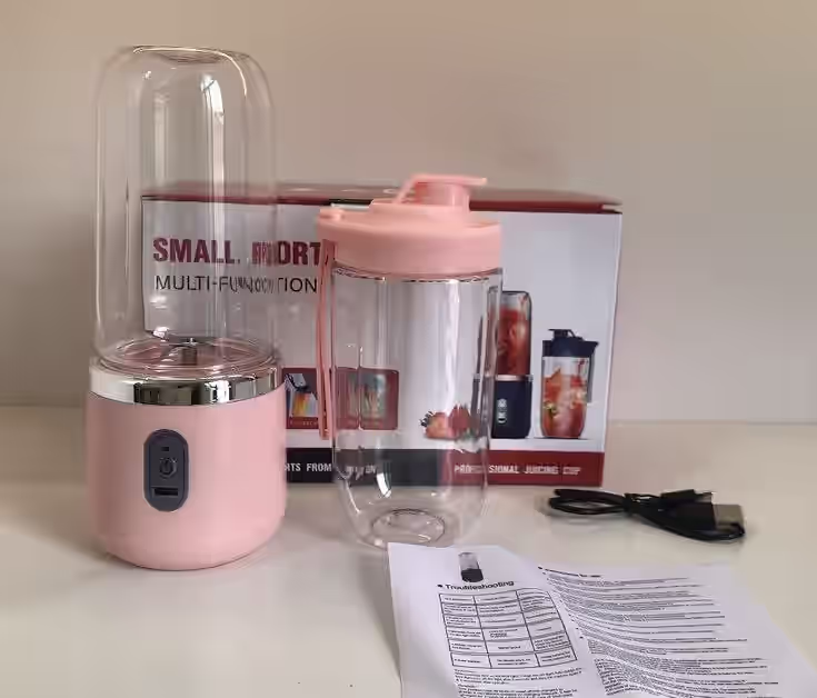 Portable Electric Juicer Blender – Rechargeable Mini Smoothie Maker with Extra Travel Cup