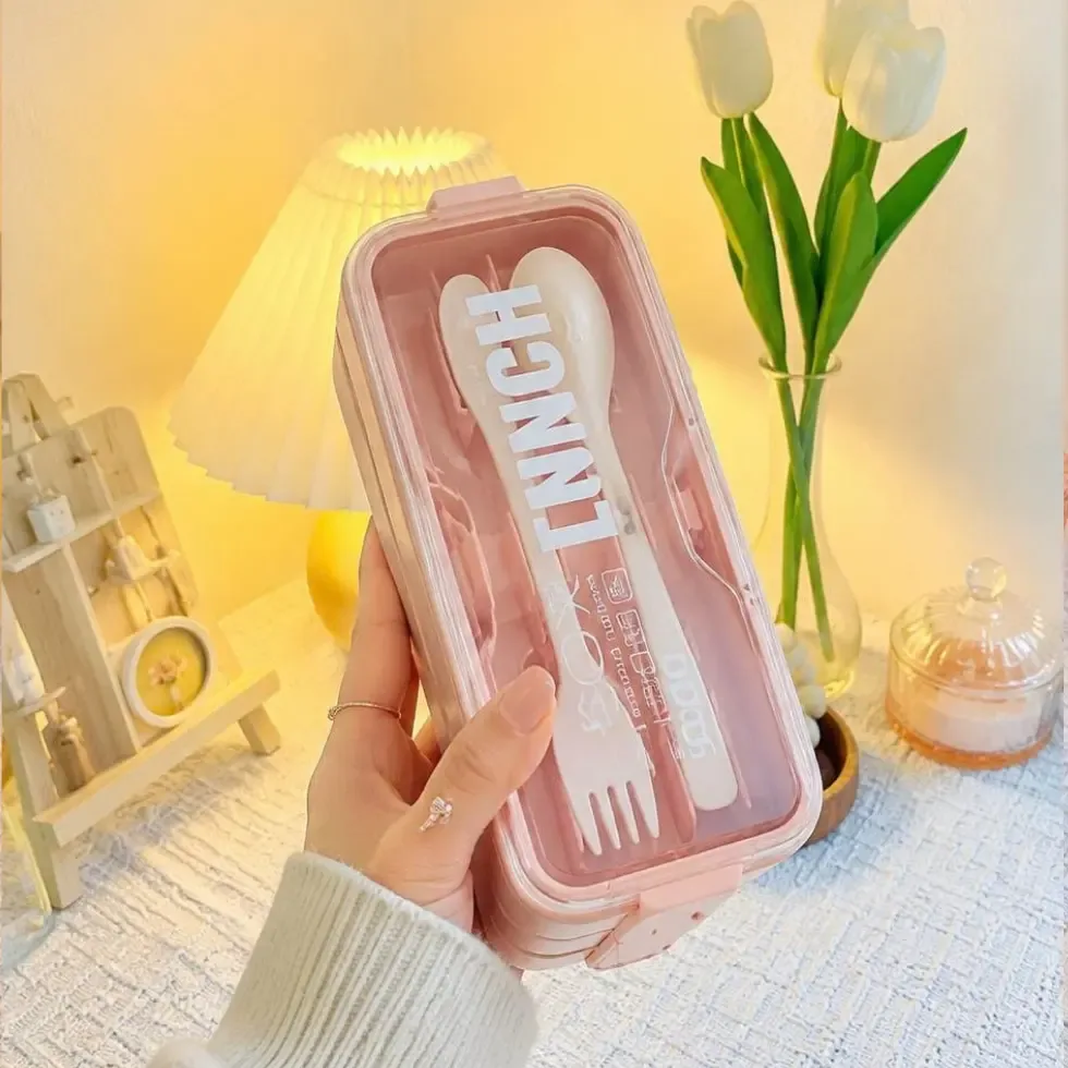 3-Tier Bento Lunch Box with Cutlery (900ml) (3 tier lunch box) Price in Bangladesh | ShopTalk BD