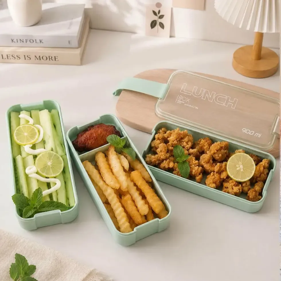 3-Tier Bento Lunch Box with Cutlery (900ml) (3 tier lunch box) Price in Bangladesh | ShopTalk BD