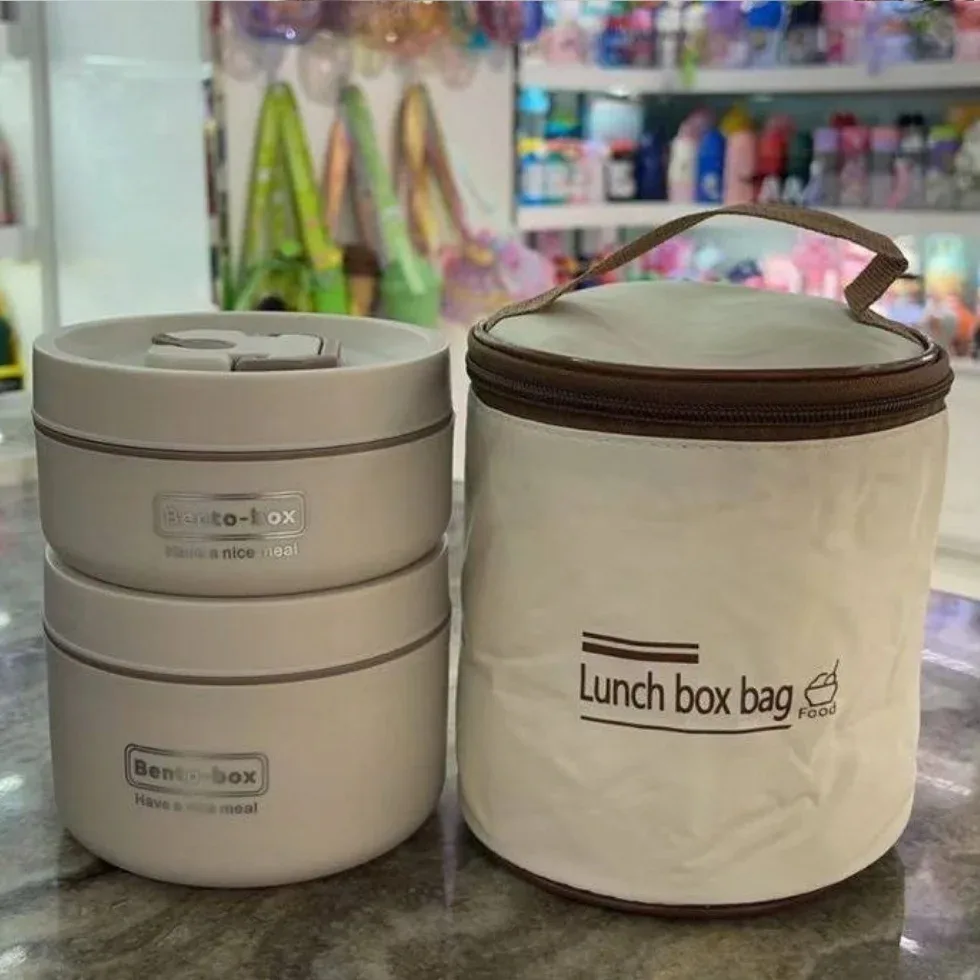 Bento 2 Compartment Stainless Steel Lunch Box with Bag (bento lunch box) Price in Bangladesh | ShopTalk BD