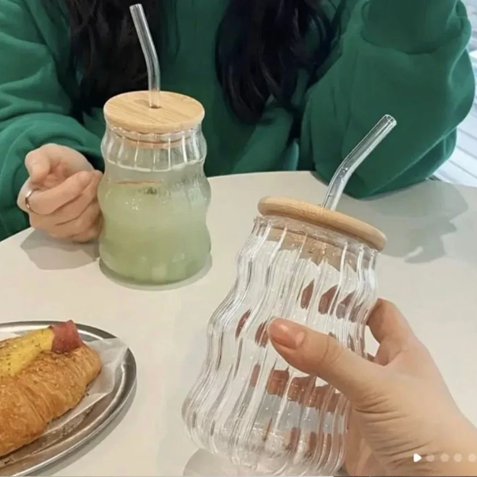 Glass Jar with Straw – Large Transparent Borosilicate Cup | Eco-Friendly Drinkware Bangladesh (glass jar with straw Bangladesh) Price in Bangladesh | ShopTalk BD