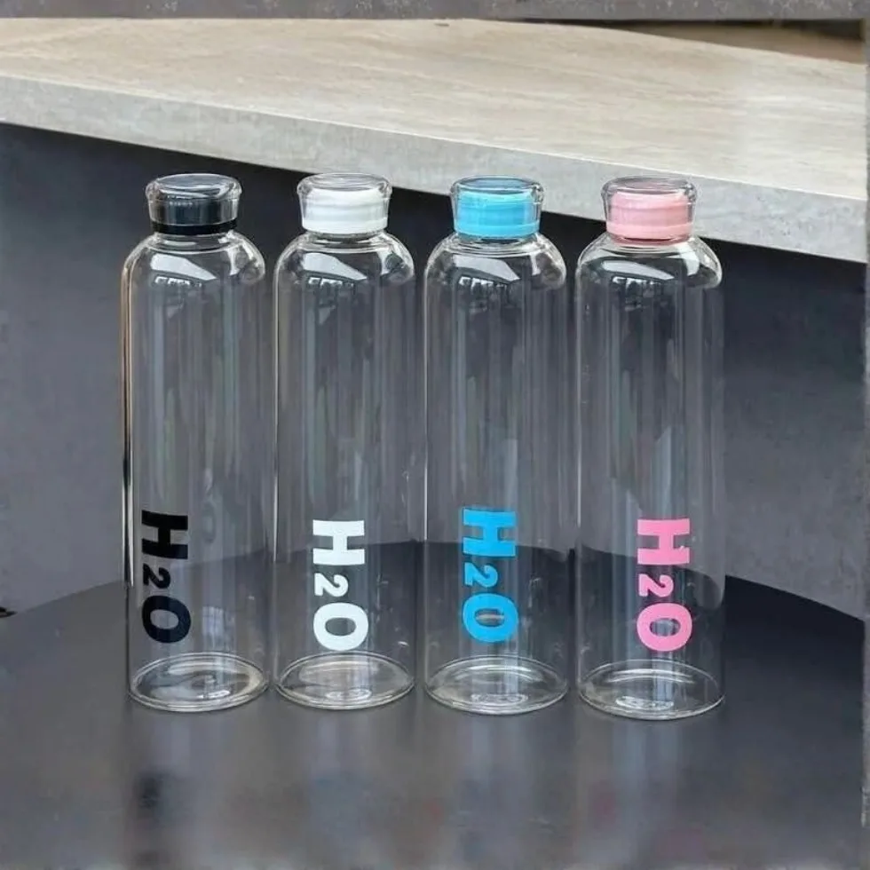 H2O Glass Water Bottle – Plastic Lid (H2O Glass Water Bottle Bangladesh) Price in Bangladesh | ShopTalk BD