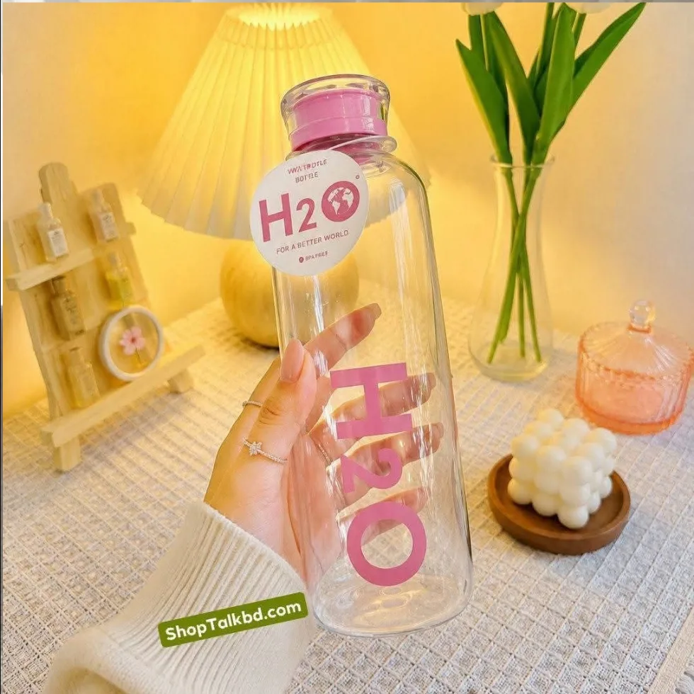 H2O Glass Water Bottle – Plastic Lid (H2O Glass Water Bottle Bangladesh) Price in Bangladesh | ShopTalk BD