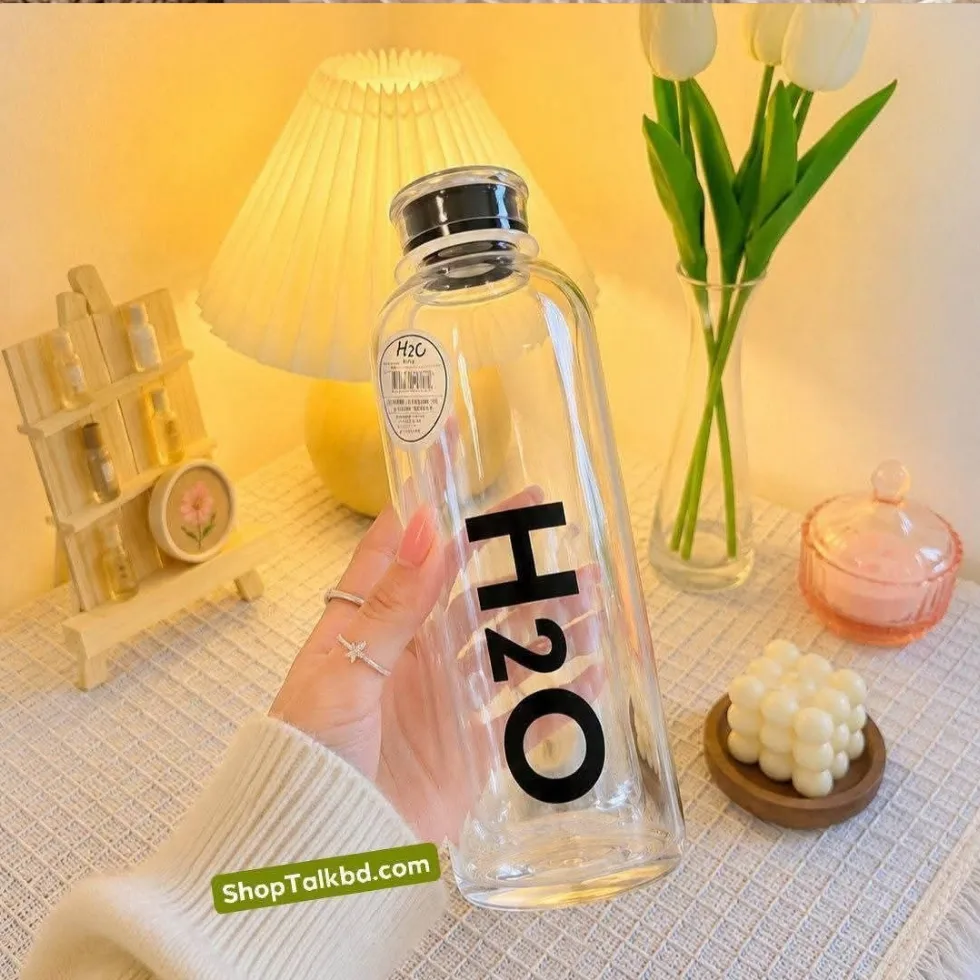 H2O Glass Water Bottle – Plastic Lid (H2O Glass Water Bottle Bangladesh) Price in Bangladesh | ShopTalk BD